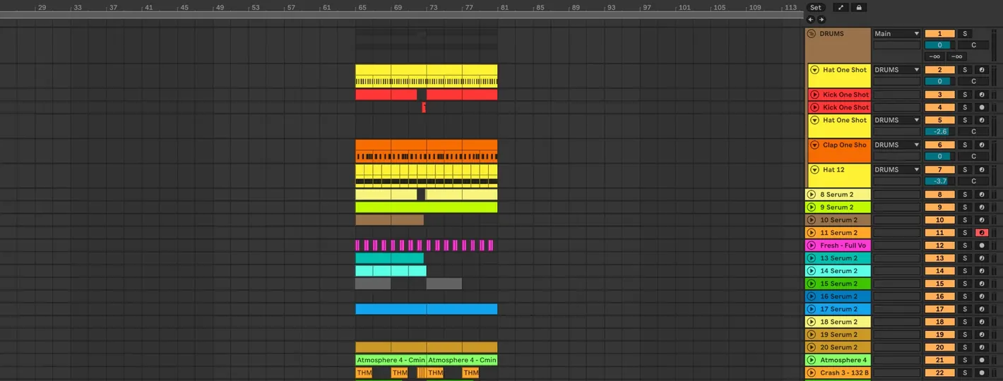The same 16-bar loop before BUILD